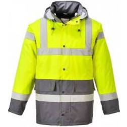 Portwest Hi-Vis Contrast Winter Traffic Jacket - Yellow/Grey