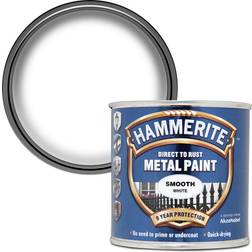 Hammerite Direct to Rust Smooth Effect Metal Paint White 0.25L