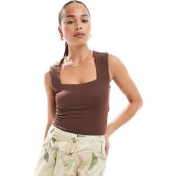New Look Square Neck Bodysuit - Brown