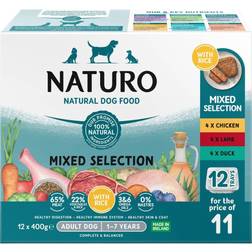 Naturo Mixed Selection Dog Food Trays with Rice 12x400g