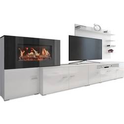 Skraut Home Set Mobili Da Soggiorno Camino Elettrico 5 Livelli Mobile a Parete