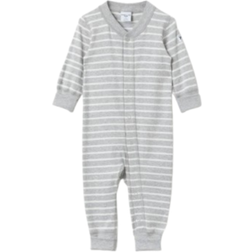 Polarn O. Pyret Striped Jersey Jumpsuit - Grey Melange