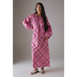 Warehouse Petite Cotton Trapeze Smock Midi Dress - Pink