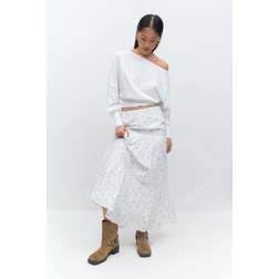 Gina Tricot Lace Maxi Skirt Långkjolar - Vit
