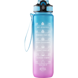 Beauty Rebels Motivational Water Bottle 1 L Blue Lilac Drikkedunk 1L
