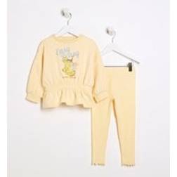 River Island Mini Girls Yellow Sweatshirt And Leggings Set