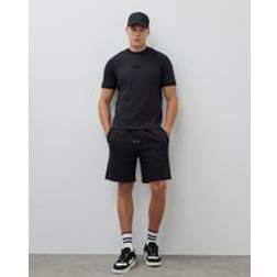 River Island Regular Fit Drawstring Jersey Shorts - Black