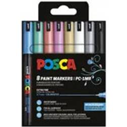 Posca PC-1MR 8 St Metal Size Black Vit