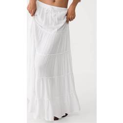 Stradivarius Flowing Panelled Midi Skirt - White
