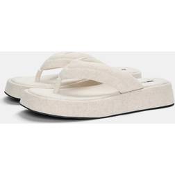 Pull&Bear Naturvita Platta Sandaler Grovt Material - Vit