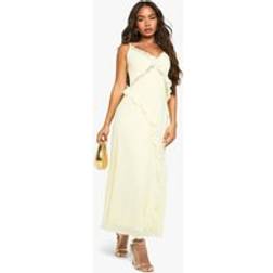 boohoo Chiffon Lace Detail Ruffled Midaxi Dress - Yellow
