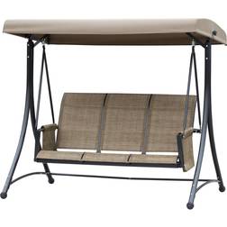 OutSunny Hollywoodschaukel Mit Seitentasche 3-Sitzer 196 x 128 x 172 cm