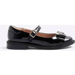 River Island Girls Black Bow Heart Ballet Pumps