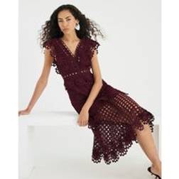 River Island Womens Purple Sleeveless Broderie Midi Dress