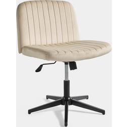 VonHaus Dawson Cream Velvet Office Chair