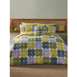 Orla Kiely Textured Flower Standard Pillowcase Pair Lilac Moss Pillow Case