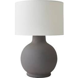 ValueLights Blair Natural Linen Shade Hand Finished Ceramic LED 51 x 35 x 35 cm Table Lamp