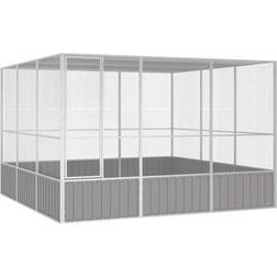 vidaXL Fågelbur Grå 302.5x324.5x211.5 cm Galvaniserat Stål