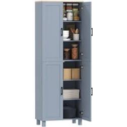Homcom Modern Kitchen Cupboard with 4 Shelves Grey Storage Cabinet