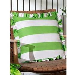 Furn Palm Royale Stripe Ruffle Outdoor 50 x 50 cm Scatter Cushion Green