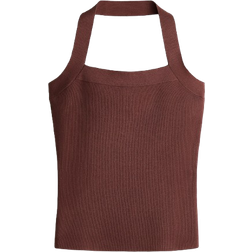 H&M Fine Knit Halterneck Top - Rusty Brown