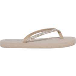 Shein Woman Shoes Light Comfortable Rhinestone Decor Plastic Beige Flip-Flops For Summer Vacation Shoes Summer Back To School Shoes College Student Shoes Spring Shoes Spring Break Easter For Casual Beach Style