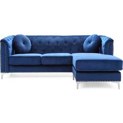 Glory Furniture Pompano Collection G781B-SC Blue Sofa 83" 2pcs 3 Seater