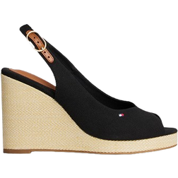 Tommy Hilfiger Slingback Wedge Espadrille Sandals - Black