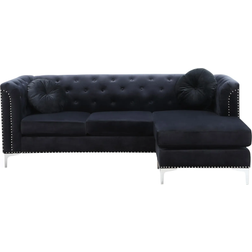 Glory Furniture Pompano Collection G893B-SC Black Sofa 83" 2pcs 3 Seater