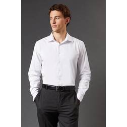 Burton Mens Button-Up Shirt Collared Long Sleeve - White