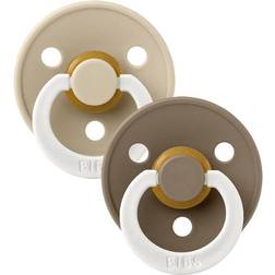 Bibs Colour Glow Rund Sutter Latex Str. 1 2-pak Vanilla/Dark Oak