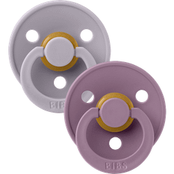 Bibs Colour Round Pacifier Latex Size 1 2-pack Fossil Grey/Mauve