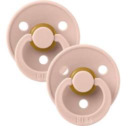 Bibs Colour Rund Napp Latex Str 1 2-pak Blush