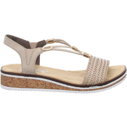 Rieker Braided Wedge Sandals - Beige