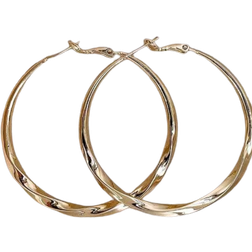 Shein Fashionable Minimalist Gold Sweet Y2K Oversize Hoops Luxurious Elegant Chic Earrings