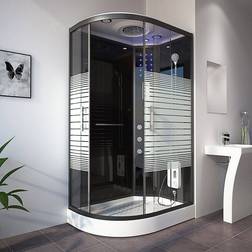 Home Deluxe Cabine De Douche Black Pearl Avec Douche À Effet Pluie 120 x 80 cm Noir 1200x800x2200mm