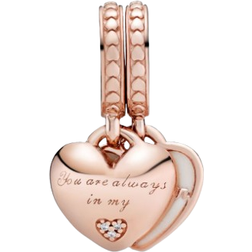 Pandora You're Always in My Heart Split Dangle Charm - Rose Gold/Transparent