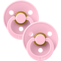 Bibs Colour Round Pacifier Latex Size 1 2-pack Baby Pink