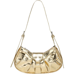 Shein Novachic, 1pc Crocodile Pattern Golden Vintage Rivet Decor Pleated Snap Closure Adjustable Shoulder Strap Women Shoulder Bag Crossbody Bag Suitable For Daily Use