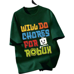 Shein Tween Boys Casual Minimalist Colorful Letter Slogan & Robot Graphic Round Neck Short Sleeve T-Shirt - Spring/Summer