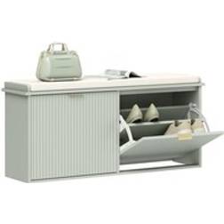 Homcom Shoe with Cushion and Flip Drawer Storage Bench