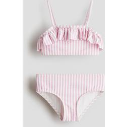 H&M Girls Frill Trimmed Bikini - Light Pink/White
