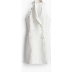 H&M Pellavasekoitteinen Halterneck Bleiserimekko - Valkoinen