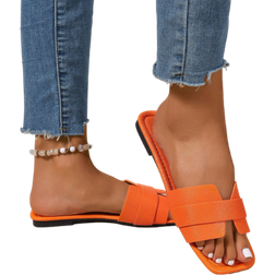 Shein Women's Spring/Summer New Fashion Casual Strap Sandals, Comfortable Flat Sandals, Beach Slippers, Simple And Versatile Design