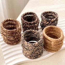 Shein 50pcs Women All-Match Leopard Print Hair Ties