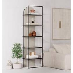 Fwstyle 5 Tier Modern Arched Sandstone Bookcase Unit Book Shelf