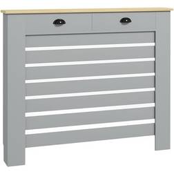 Homcom Portland Grey Horizontal Slats Radiator Cover 111cm