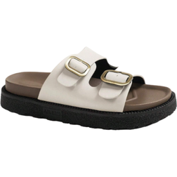 Shein Retro platform wedge sandals for women with two-tone buckle decoration and chunky sole