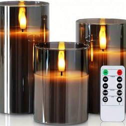 Shein Set Of 3 Grey Bullet-Shaped Flameless Candles LED Candle 3pcs