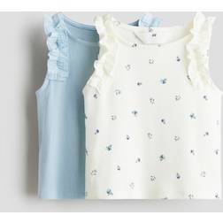 H&M 2-Pack Ribbad Bomullströja - Flicka